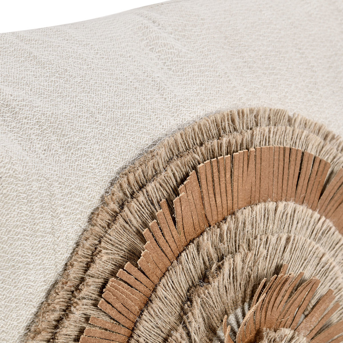 TL Pueblo Chestnut/ Natural Leather 22x22 Throw Pillow (Set of 2) by Classic Home at Eve Furniture