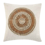 TL Pueblo Chestnut/ Natural Leather 22x22 Throw Pillow (Set of 2) by Classic Home at Eve Furniture