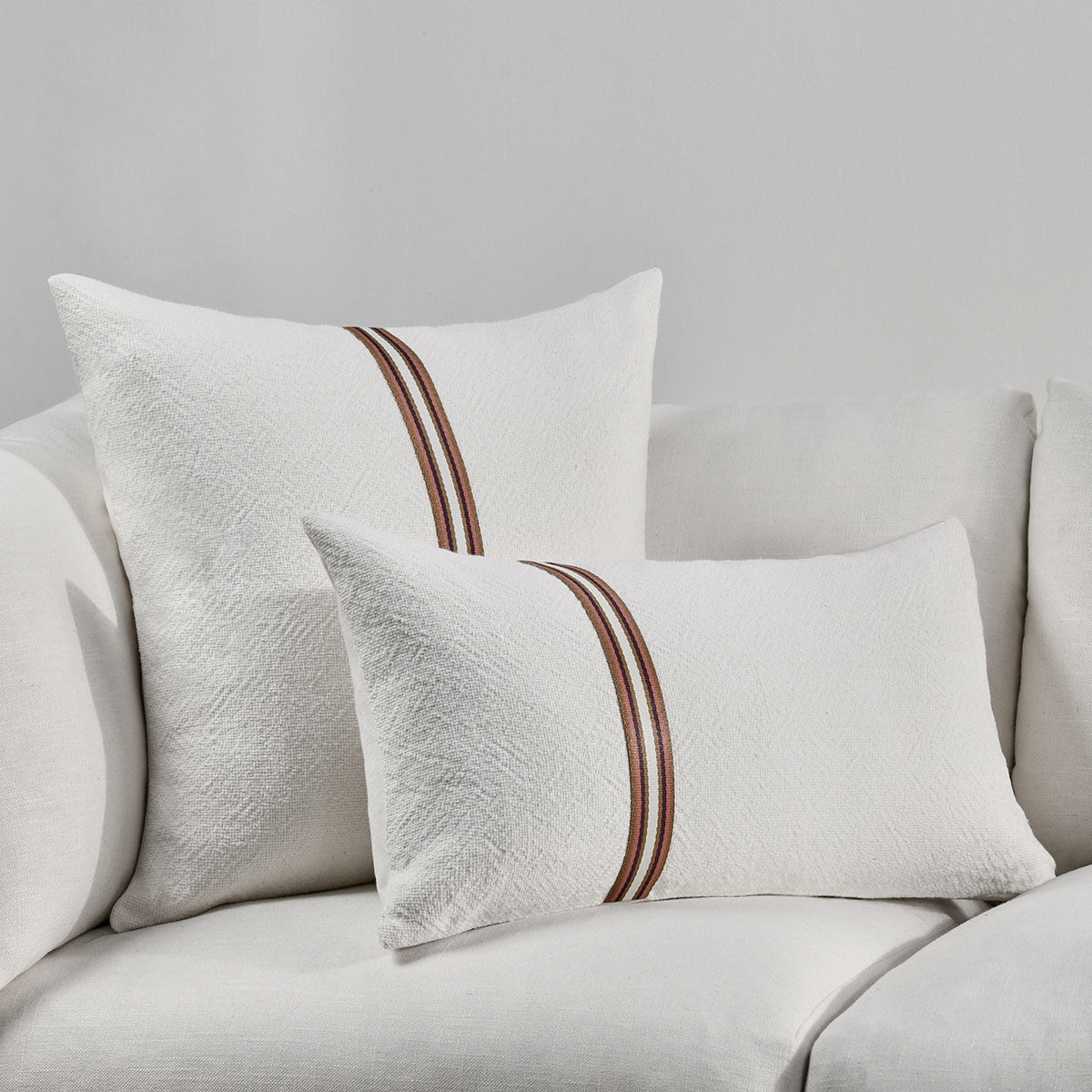 TL Ralph Ivory/Sangria Red Multiple Sizes Throw Pillow (Set of 2) by Classic Home at Eve Furniture