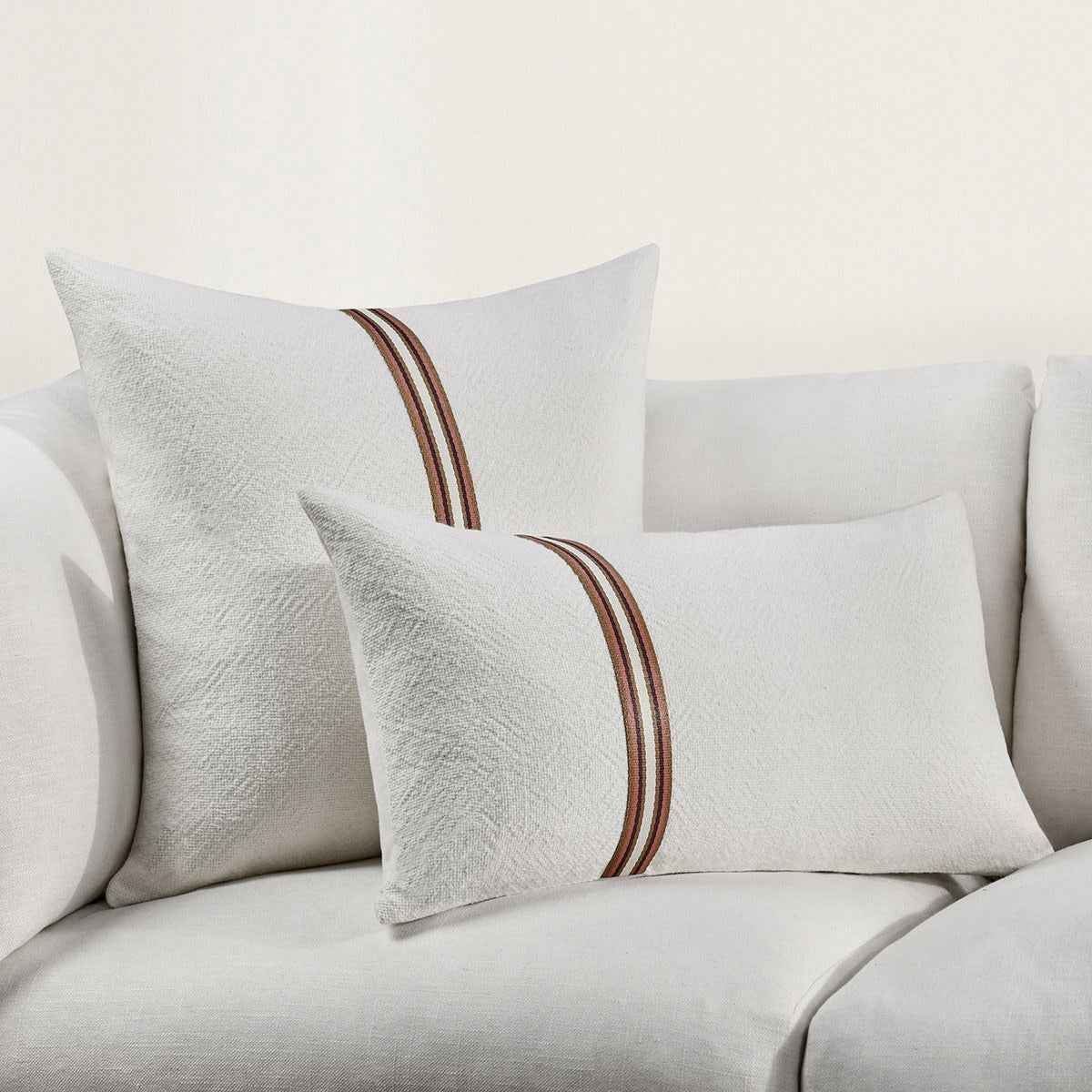 TL Ralph Ivory/Sangria Red Multiple Sizes Throw Pillow (Set of 2) by Classic Home at Eve Furniture