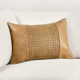 TL Toscano Chestnut Brown Leather Multiple Sizes Throw Pillow (Set of 2) by Classic Home at Eve Furniture