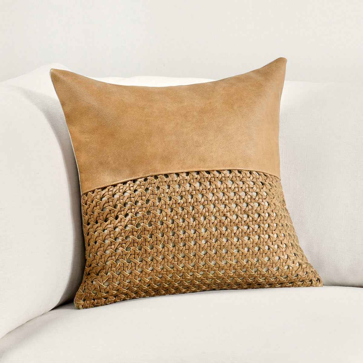 TL Toscano Chestnut Brown Leather Multiple Sizes Throw Pillow (Set of 2) by Classic Home at Eve Furniture