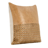 TL Toscano Chestnut Brown Leather Multiple Sizes Throw Pillow (Set of 2) by Classic Home at Eve Furniture