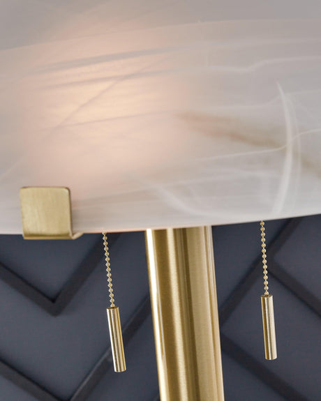 Tobbinsen Brass Finish Floor Lamp by Ashley at Eve Furniture