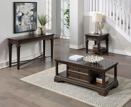 Tobias Espresso End Table by Homelegance at Eve Furniture