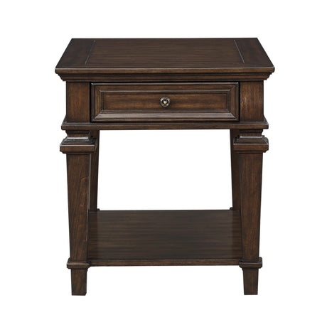 Tobias Espresso End Table by Homelegance at Eve Furniture