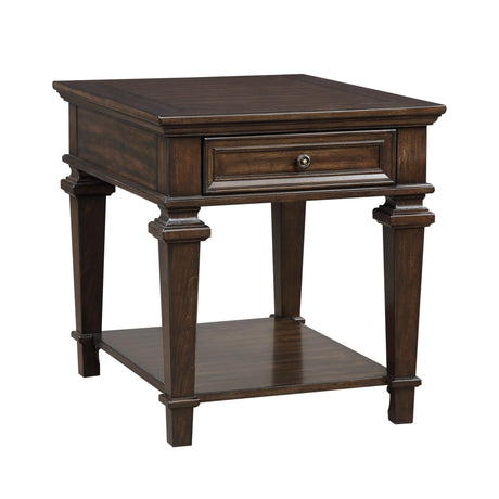 Tobias Espresso End Table by Homelegance at Eve Furniture