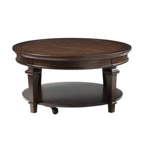 Tobias Espresso Round Cocktail Table by Homelegance at Eve Furniture