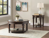 Tobias Espresso Round End Table by Homelegance at Eve Furniture
