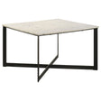 Tobin Square Marble Top Coffee Table White and Black by Coaster at Eve Furniture