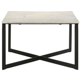 Tobin Square Marble Top Coffee Table White and Black by Coaster at Eve Furniture