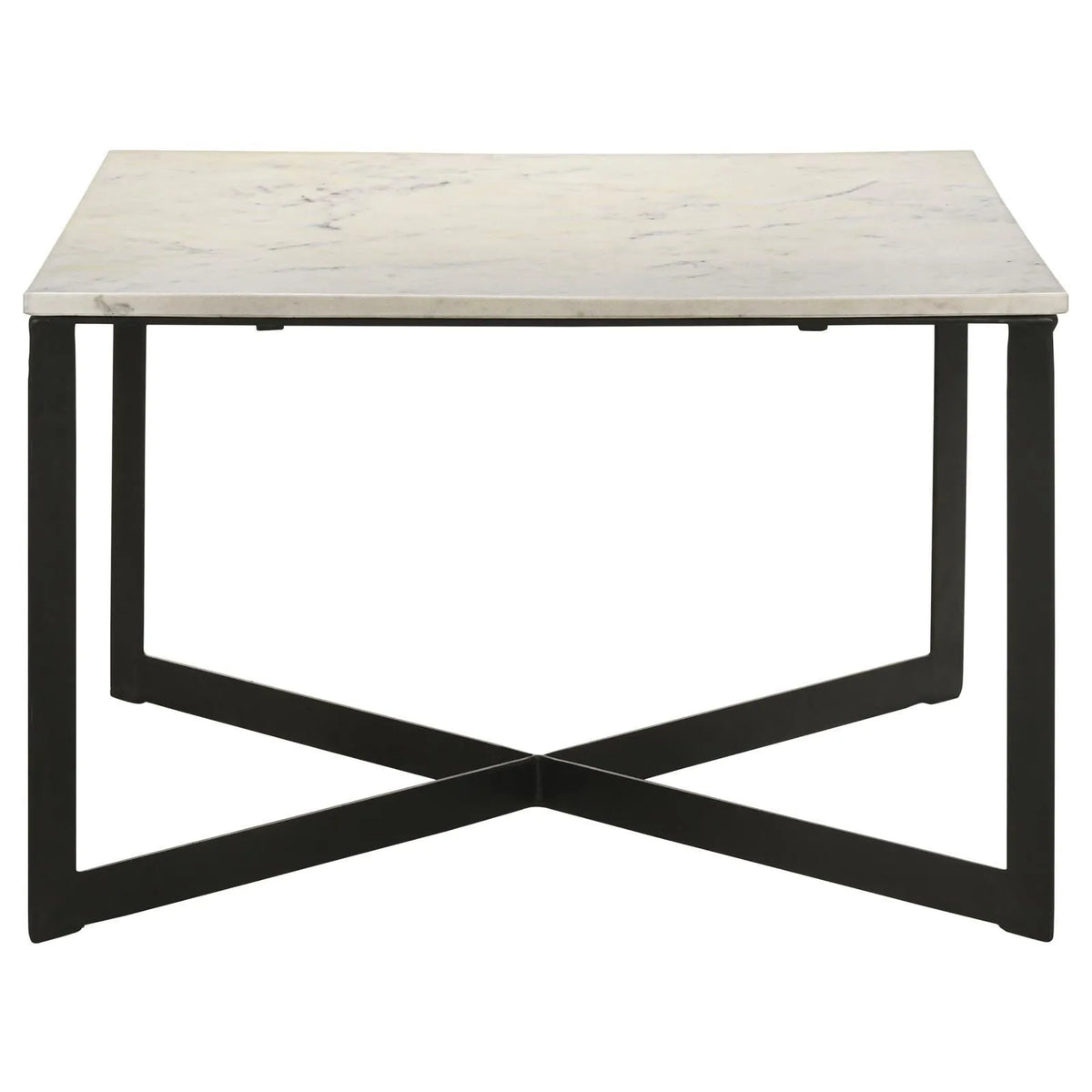 Tobin Square Marble Top Coffee Table White and Black by Coaster at Eve Furniture