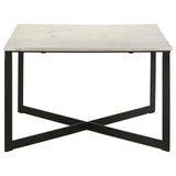 Tobin Square Marble Top Coffee Table White and Black by Coaster at Eve Furniture