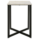 Tobin Square Marble Top End Table White and Black