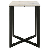 Tobin White and Black 2-Piece Marble Top Coffee and End Table Set by Coaster at Eve Furniture