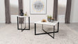 Tobin White and Black 2-Piece Marble Top Coffee and End Table Set by Coaster at Eve Furniture