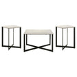 Tobin White and Black 3-Piece Marble Top Coffee and End Table Set by Coaster at Eve Furniture