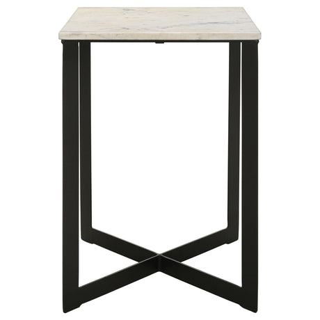 Tobin White and Black 3-Piece Marble Top Coffee and End Table Set by Coaster at Eve Furniture