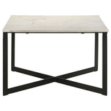 Tobin White and Black 3-Piece Marble Top Coffee and End Table Set by Coaster at Eve Furniture