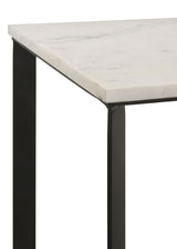 Tobin White and Black Square Marble Top End Table by Coaster at Eve Furniture