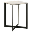 Tobin White and Black Square Marble Top End Table by Coaster at Eve Furniture