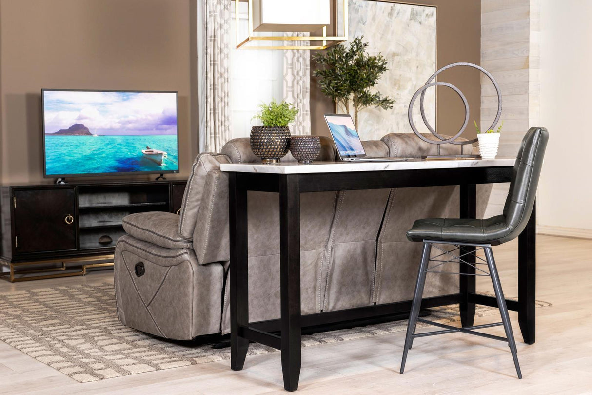 Toby Espresso/White Rectangular Marble Top Counter Height Table by Coaster at Eve Furniture