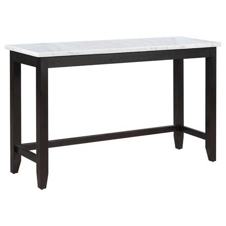 Toby Espresso/White Rectangular Marble Top Counter Height Table by Coaster at Eve Furniture