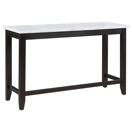 Toby Espresso/White Rectangular Marble Top Counter Height Table by Coaster at Eve Furniture