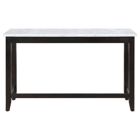 Toby Espresso/White Rectangular Marble Top Counter Height Table by Coaster at Eve Furniture