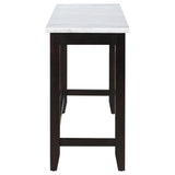 Toby Espresso/White Rectangular Marble Top Counter Height Table by Coaster at Eve Furniture