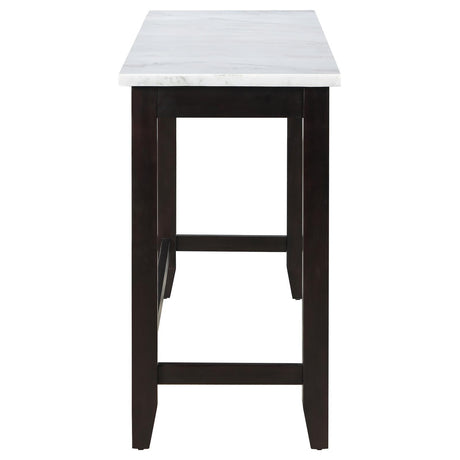 Toby Espresso/White Rectangular Marble Top Counter Height Table by Coaster at Eve Furniture