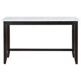 Toby Espresso/White Rectangular Marble Top Counter Height Table by Coaster at Eve Furniture
