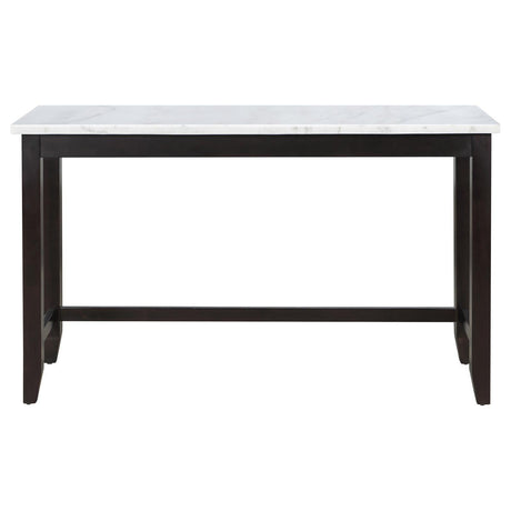 Toby Espresso/White Rectangular Marble Top Counter Height Table by Coaster at Eve Furniture
