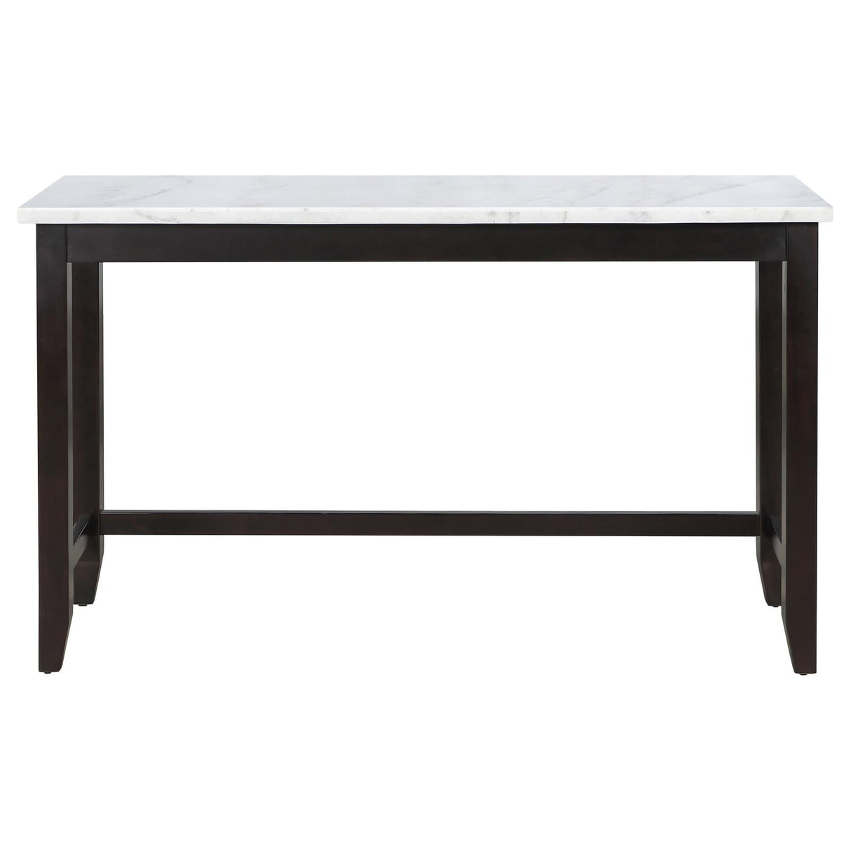 Toby Espresso/White Rectangular Marble Top Counter Height Table