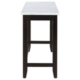 Toby Espresso/White Rectangular Marble Top Counter Height Table