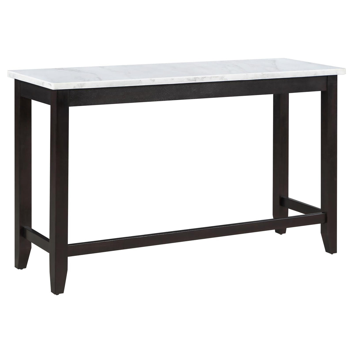 Toby Espresso/White Rectangular Marble Top Counter Height Table