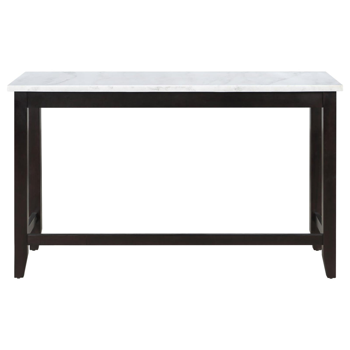 Toby Espresso/White Rectangular Marble Top Counter Height Table