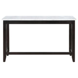 Toby Espresso/White Rectangular Marble Top Counter Height Table