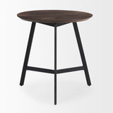 Todd Dark Brown Wood W/ Metal Legs Side Table by Mercana at Eve Furniture