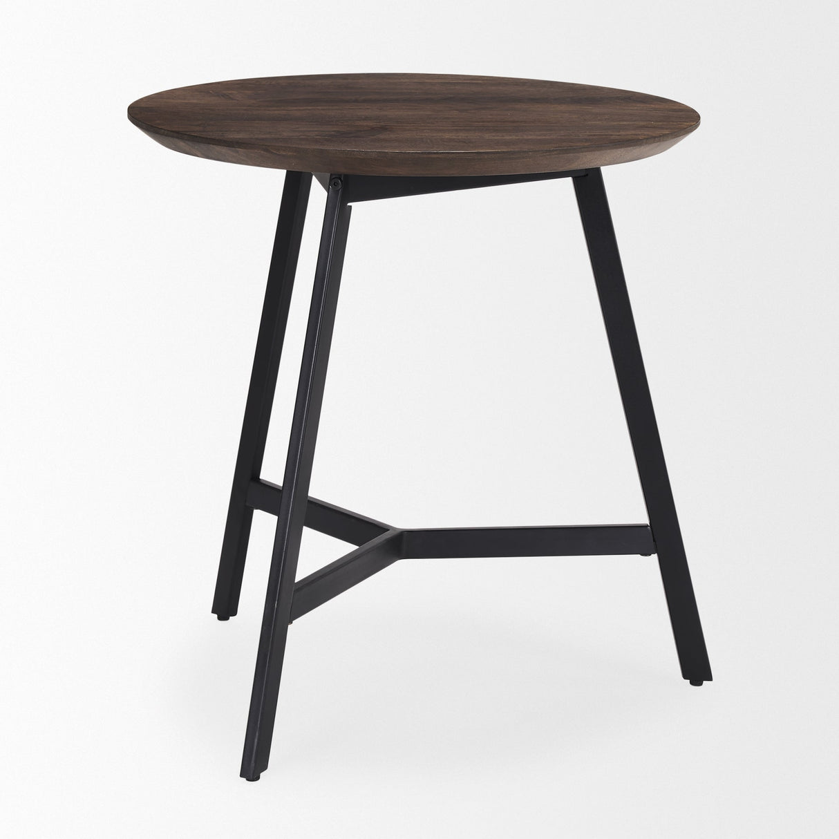 Todd Dark Brown Wood W/ Metal Legs Side Table by Mercana at Eve Furniture