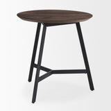 Todd Dark Brown Wood W/ Metal Legs Side Table by Mercana at Eve Furniture