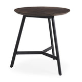 Todd Dark Brown Wood W/ Metal Legs Side Table by Mercana at Eve Furniture