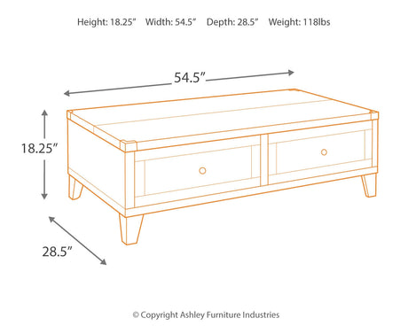 Todoe Coffee Table with 1 End Table in Dark Gray by Ashley at Eve Furniture