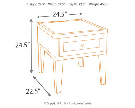 Todoe Coffee Table with 1 End Table in Dark Gray by Ashley at Eve Furniture