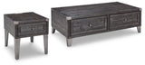 Todoe Coffee Table with 1 End Table in Dark Gray by Ashley at Eve Furniture