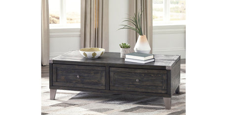Todoe Coffee Table with 2 End Tables in Dark Gray by Ashley at Eve Furniture