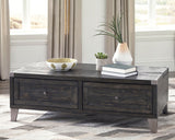 Todoe Coffee Table with 2 End Tables in Dark Gray by Ashley at Eve Furniture