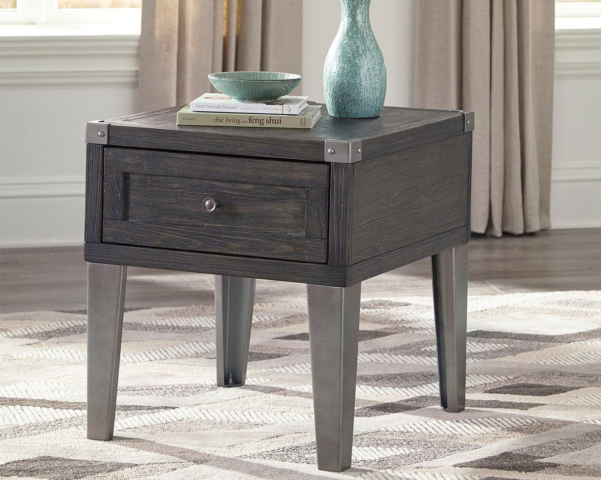 Todoe Coffee Table with 2 End Tables in Dark Gray by Ashley at Eve Furniture