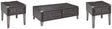 Todoe Coffee Table with 2 End Tables in Dark Gray by Ashley at Eve Furniture