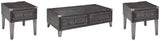 Todoe Coffee Table with 2 End Tables in Dark Gray by Ashley at Eve Furniture